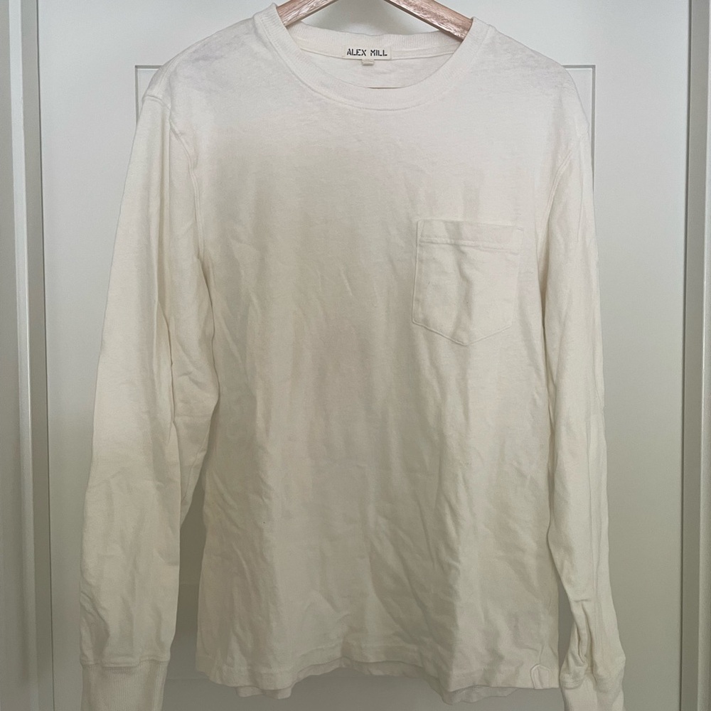 Alex Mill White Long Sleeve Tee Classic Cotton